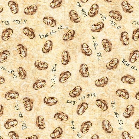 I Do by Dan Morris Wedding Rings Champagne 25796CS Cotton Woven Fabric