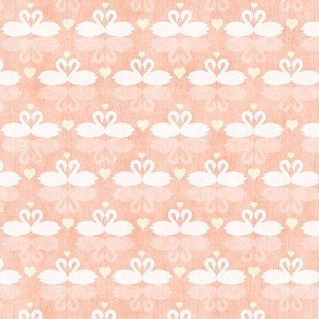 I Do by Dan Morris Swans Peach 25797C Cotton Woven Fabric