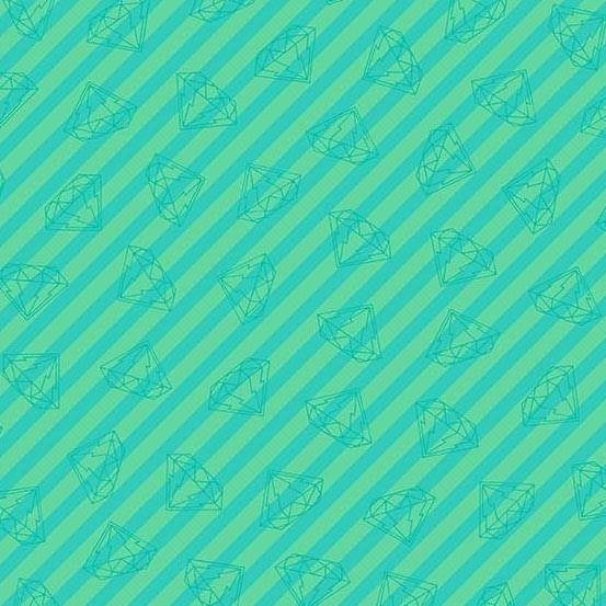Tattooed by Libs Elliott Green Gem Stripe A-8441-MT Cotton Woven Fabric