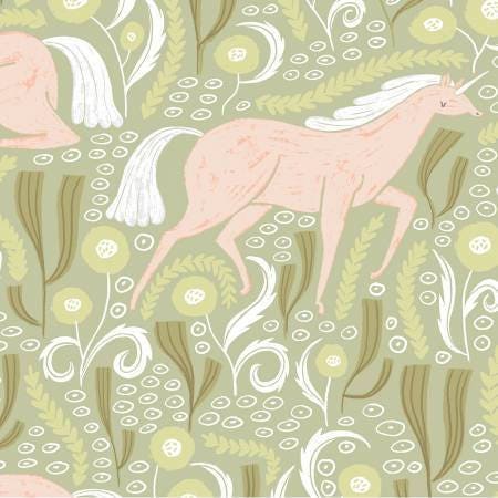 Fable Meadow Unicorns Cotton Woven Fabric