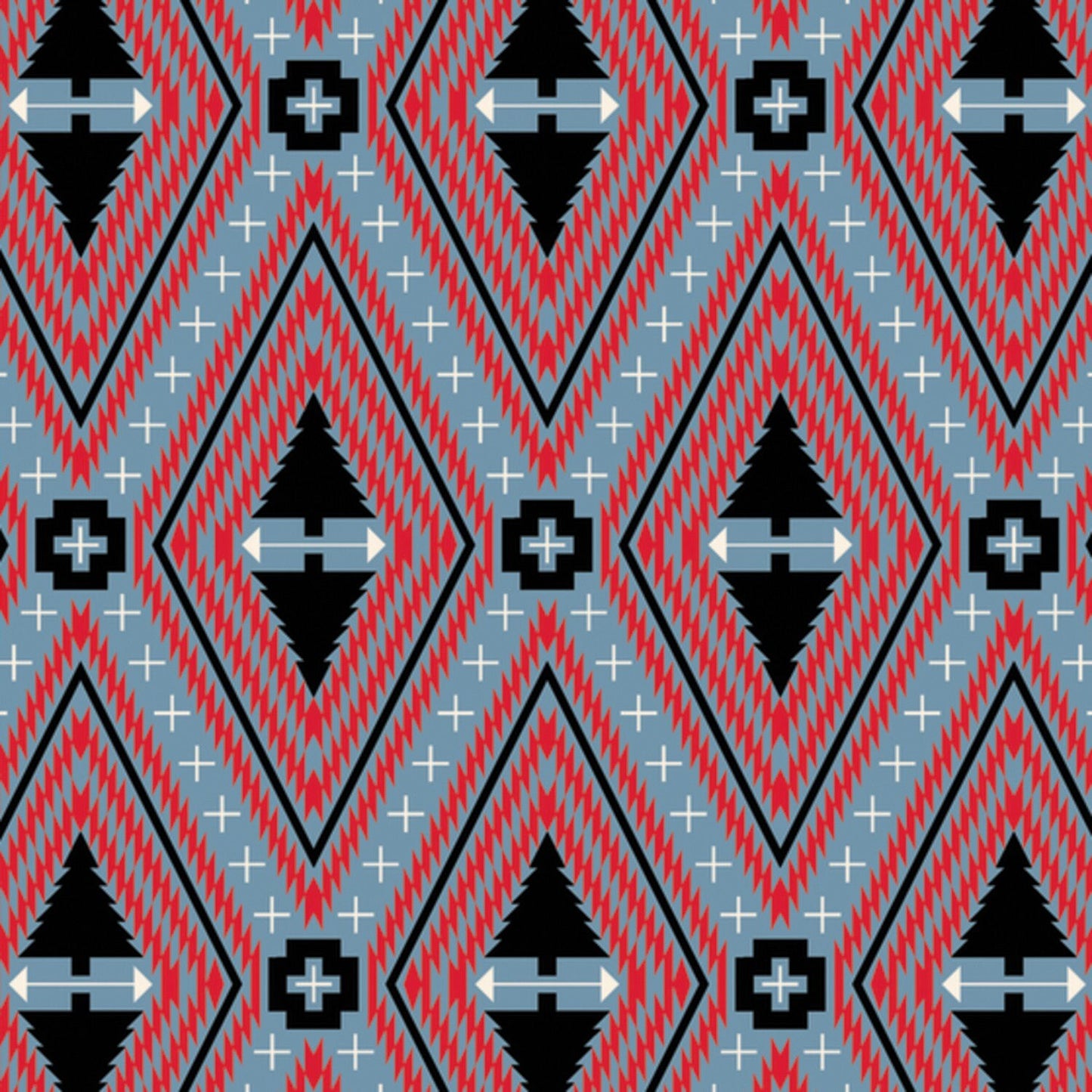 Tula Pink Holiday Homies Family Tree Blue Spruce (HTF/OOP) PWTP107.BlueSpruce Cotton Woven Fabric