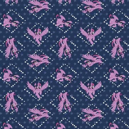 Licensed My Little Pony Twilight Sparkle Navy Digital Cotton Woven Fabric
