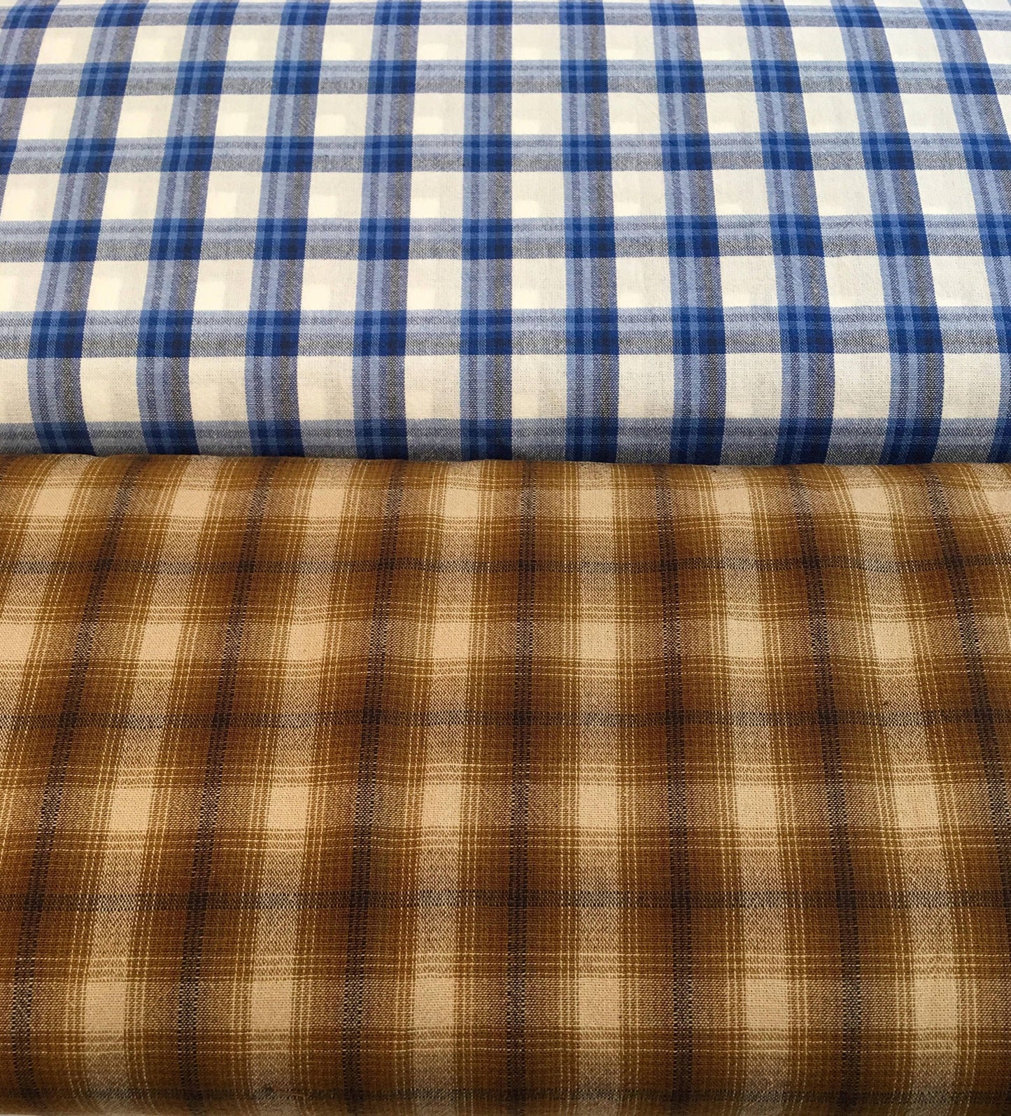 Gertrude Made Essentials Yarn Dyed Check Blue TOP BOLT IN PICTURE Cotton Woven Fabric