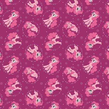Licensed My Little Pony Friends Pinky Pie Fuchsia Digital Cotton Woven Fabric
