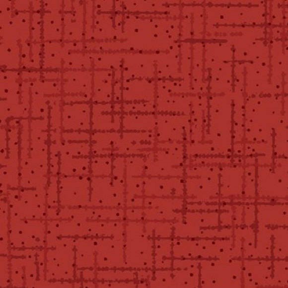 Matrix Red Crosshatch Cotton Woven Fabric