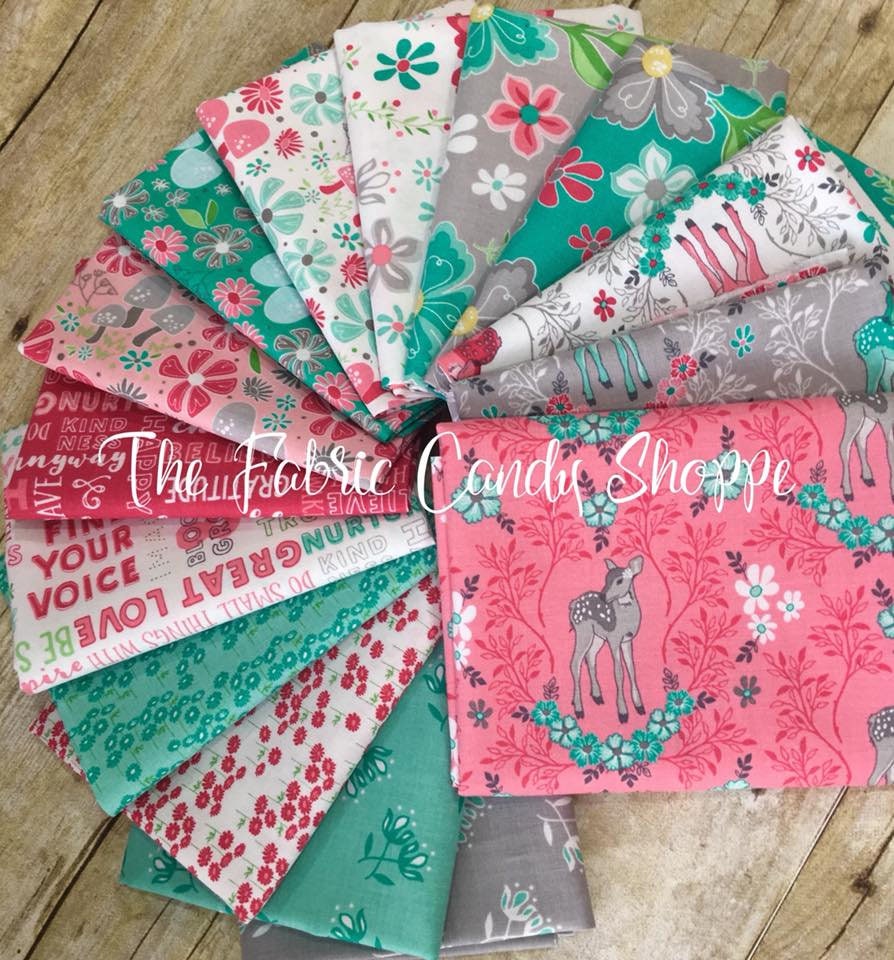 Flora and Fawn by Amanda Herring Field White C6735-WHITE Cotton Woven Fabric