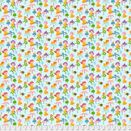 Wings and Things by David Walker Fairy Garden Rainbow PWDW141.RAINB Cotton Woven Fabric