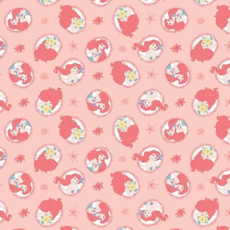 Disney's The Little Mermaid Ariel Frames Coral 85100302-01 Cotton Woven Fabric