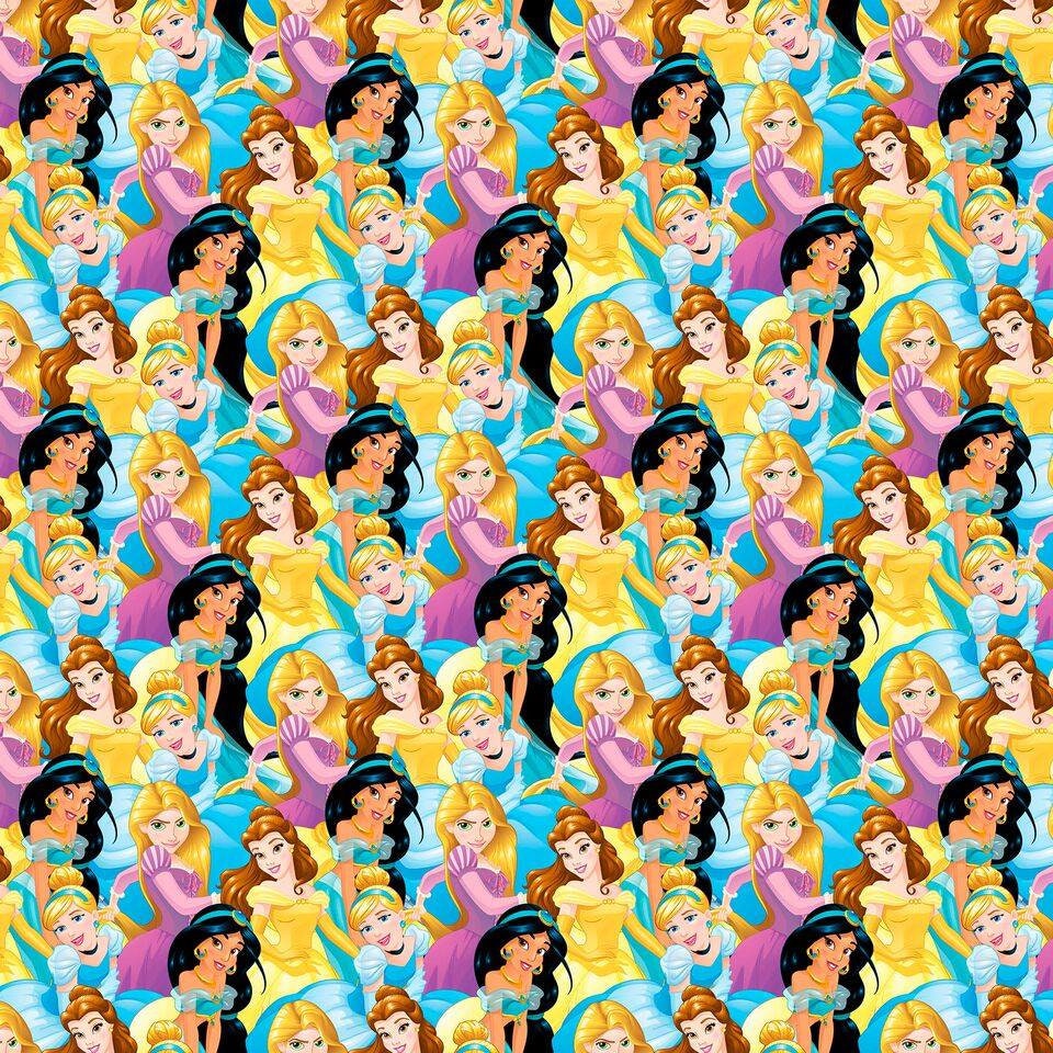 Licensed Disney Princess Packed Multi 65574-A620715 Cotton Woven Fabric