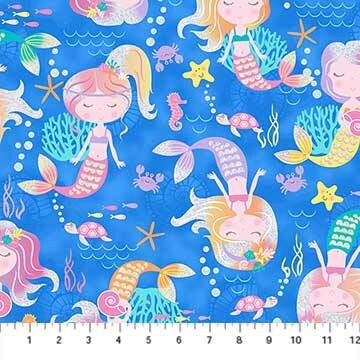 Mermaid Wishes Blue with Metallic Accents Cotton Woven Fabric – The Fabric  Candy Shoppe
