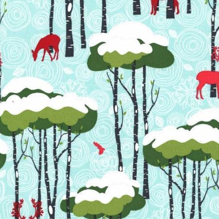 Rustic Winter Aqua Winter DC7979-AQUA-D Cotton Woven Fabric