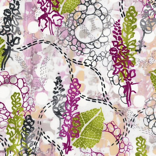 Urban Garden by Leslie Tucker Jenison Garden Story Sunset Walk Cotton Woven Fabric 3357 2 Pink Garden