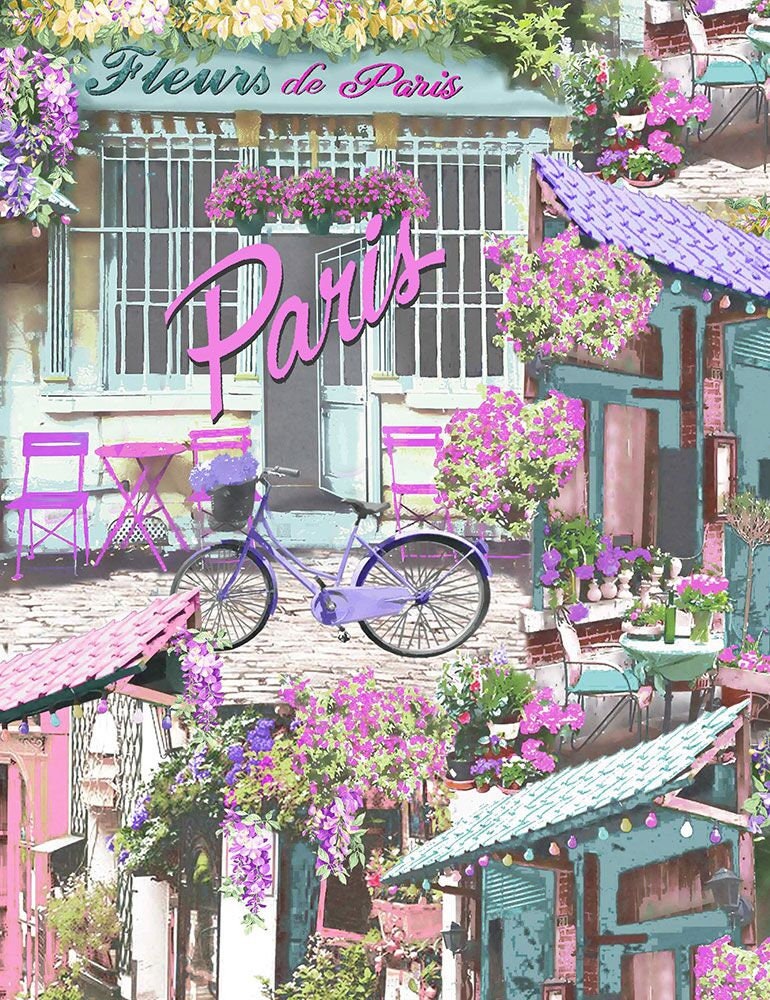 Parisian Storefront Cotton Woven Fabric