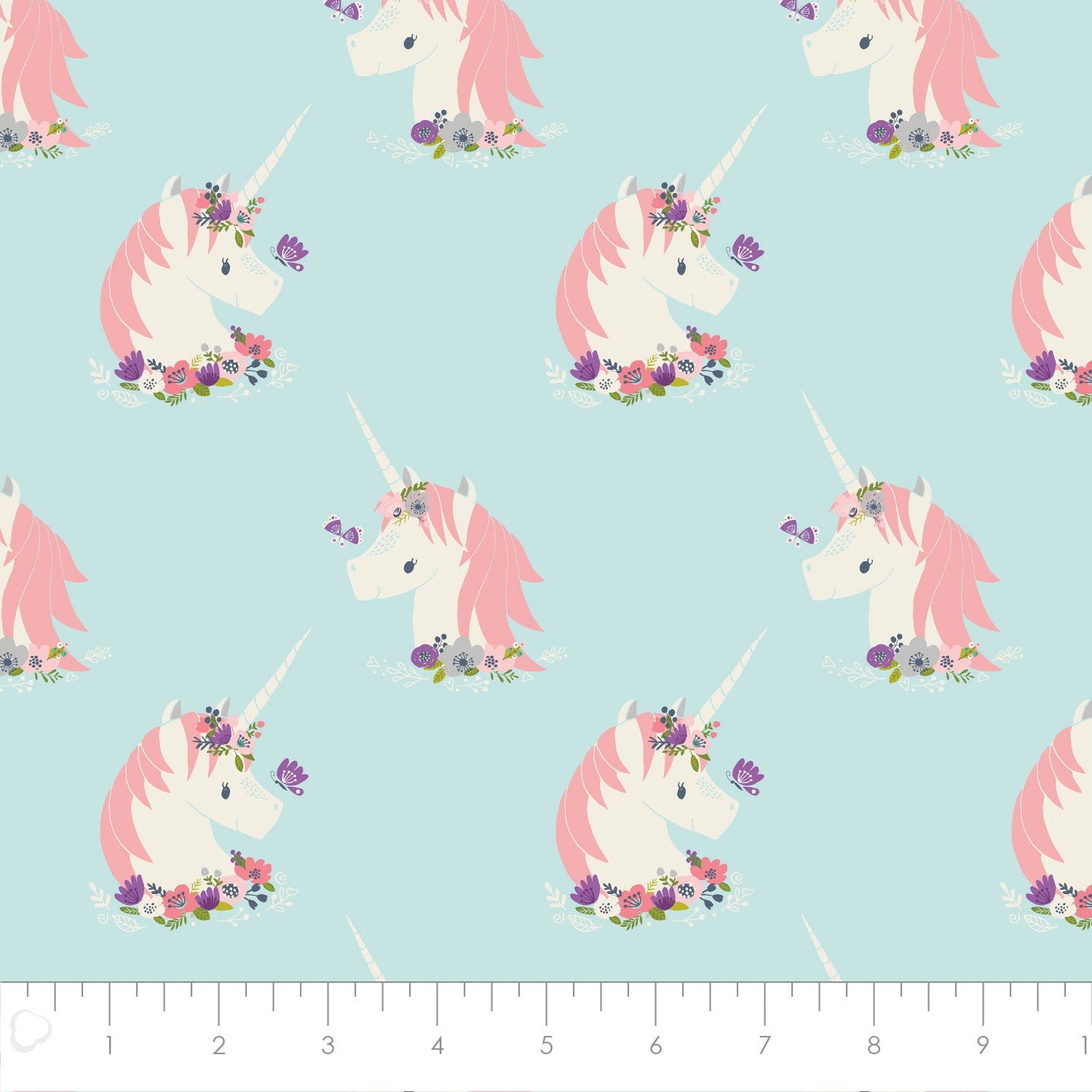 I Believe in Unicorns Unicorns in Aqua Cotton Woven
