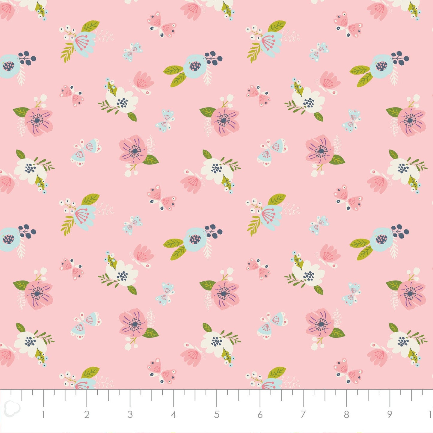 I Believe in Unicorns Flowers in Pink Cotton Woven