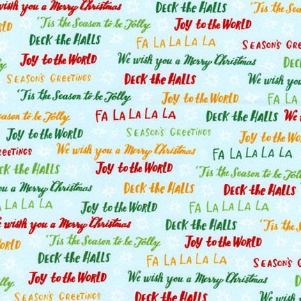Fa La La Christmas Fabric / Christmas Song Fabric / Deck the Halls