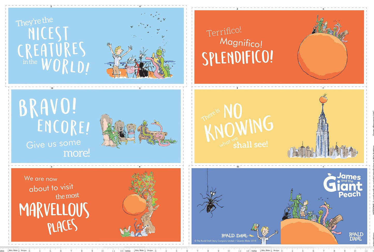 James & the Giant Peach 24" Panel Soft Book Cotton Woven Panel