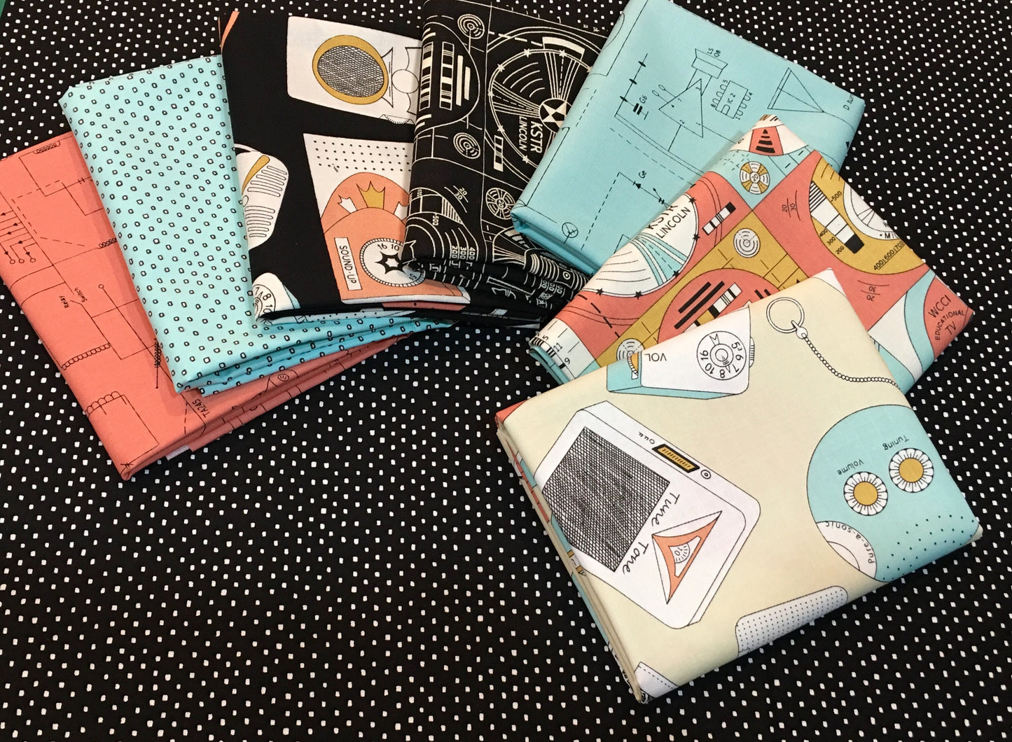 Frequency By Ink & Arrow Retro Radios Cream Cotton Woven Fabric