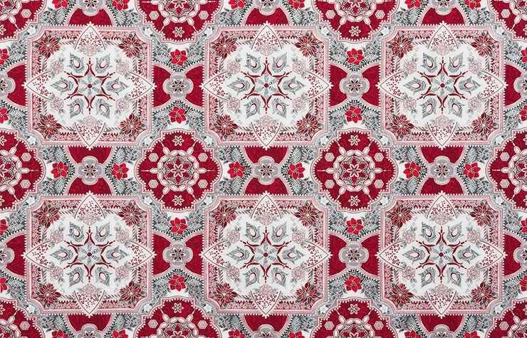 Holiday Flourish Silver Poinsettia w/Metallic 18" Panel APTM-17335-186 Metallic Cotton Woven Panel