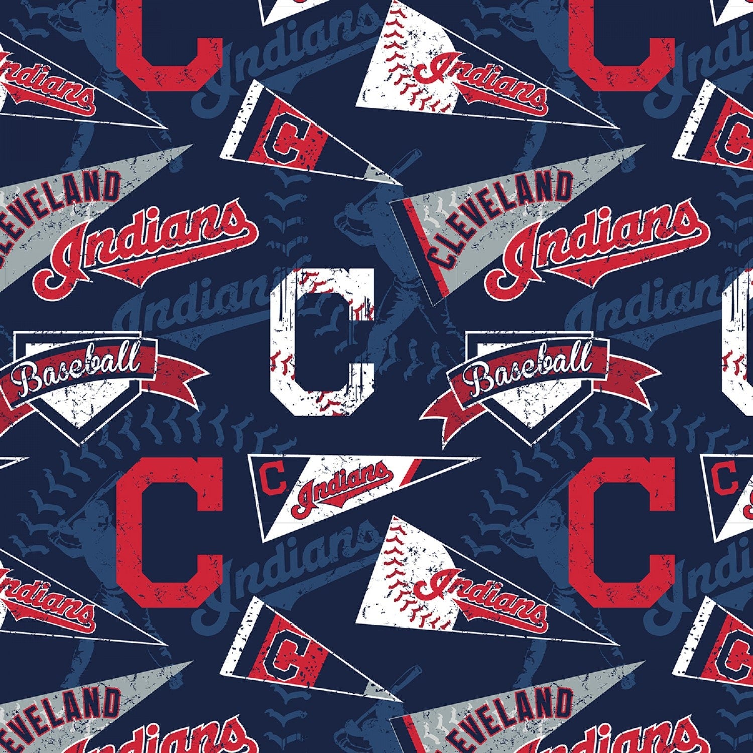 LAST PIECE 1 yard 5 inches Licensed MLB Cleveland Indians Major League –  The Fabric Candy Shoppe