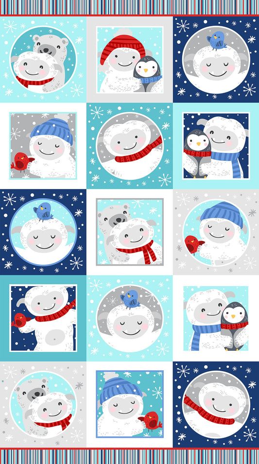 Yeti For Winter 24" Panel F22206-63 Cotton Flannel Fabric