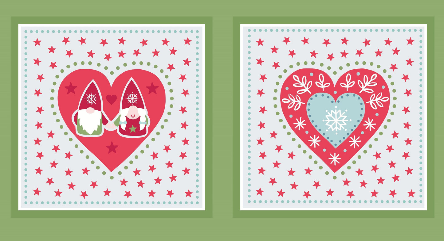 Hygge Christmas Tonttu Cushion Panel 24" Panel Green C33.1 Cotton Woven Panel