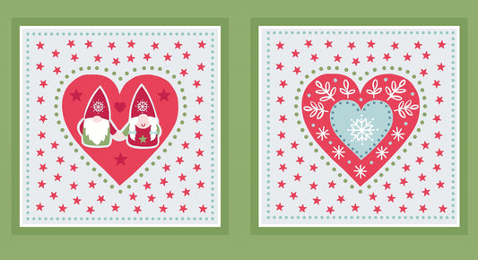 Hygge Christmas Tonttu Cushion Panel 24" Panel Green C33.1 Cotton Woven Panel