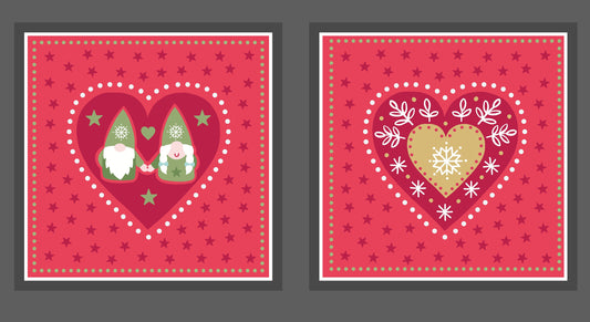 Hygge Christmas Tonttu Cushion Panel 24" Panel Red Pillow Panel C33.2 Cotton Woven Panel