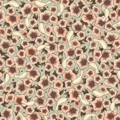 Santoro Gorjus Mirabelle Lost Song Flowers Teal 26710Q Cotton Woven Fabric
