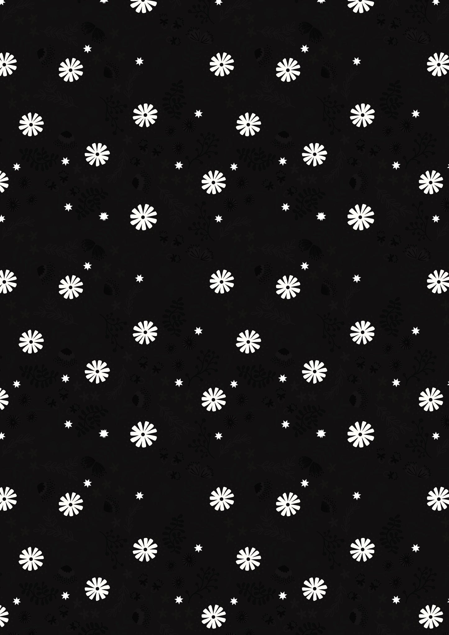 Fairy Lights Magical Flowers Gray Glow in the Dark A310.2 Cotton Woven Fabric