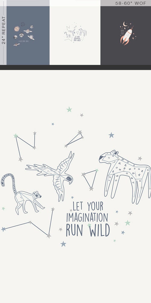 Stargazer Above & Beyond 24" Panel KC-1113 Includes 3 Mini Panels each approx. 24" x 18" KC-1113 Cotton Spandex Knit Fabric