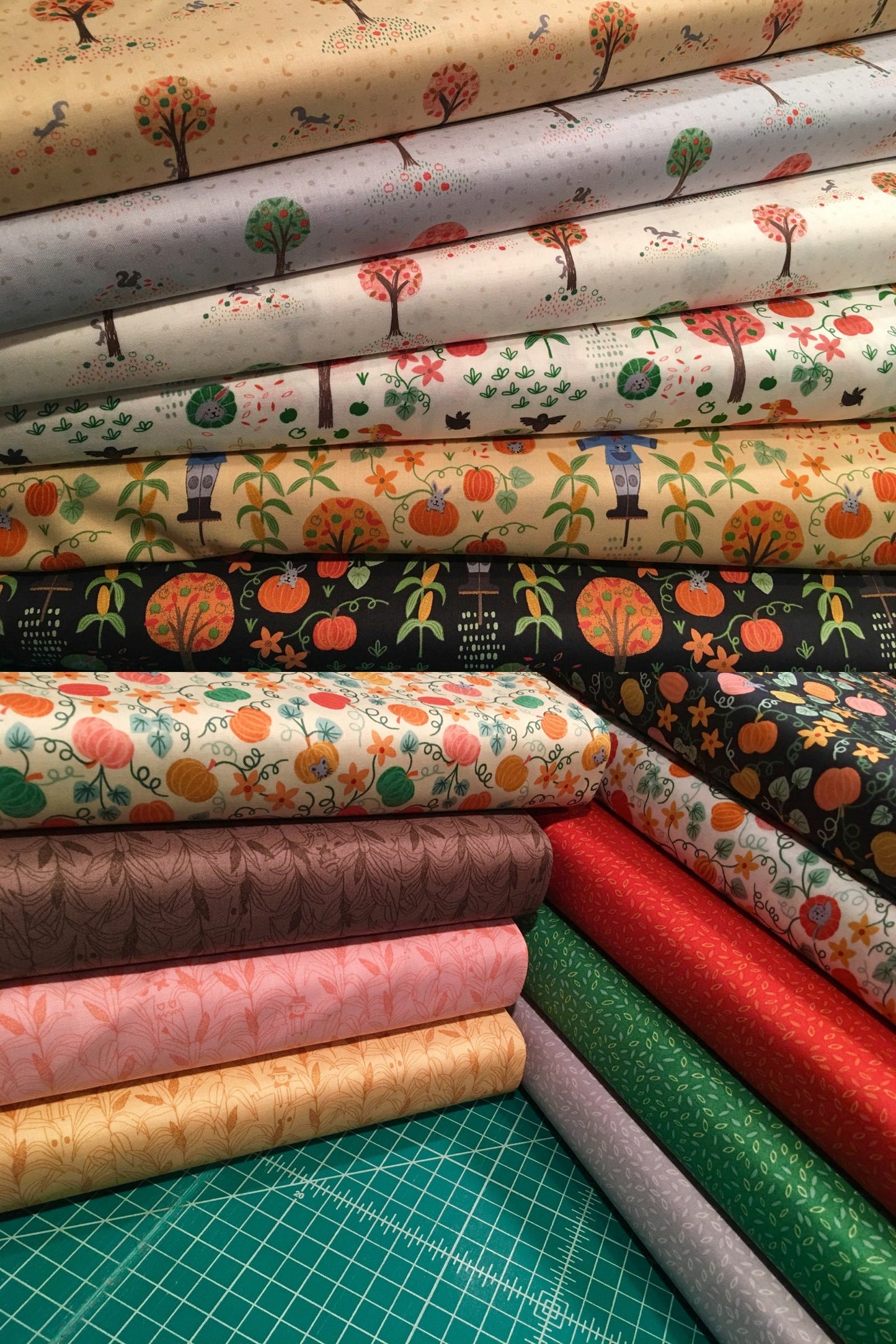 Scarecrow Acres Forest White Cotton Woven Fabric