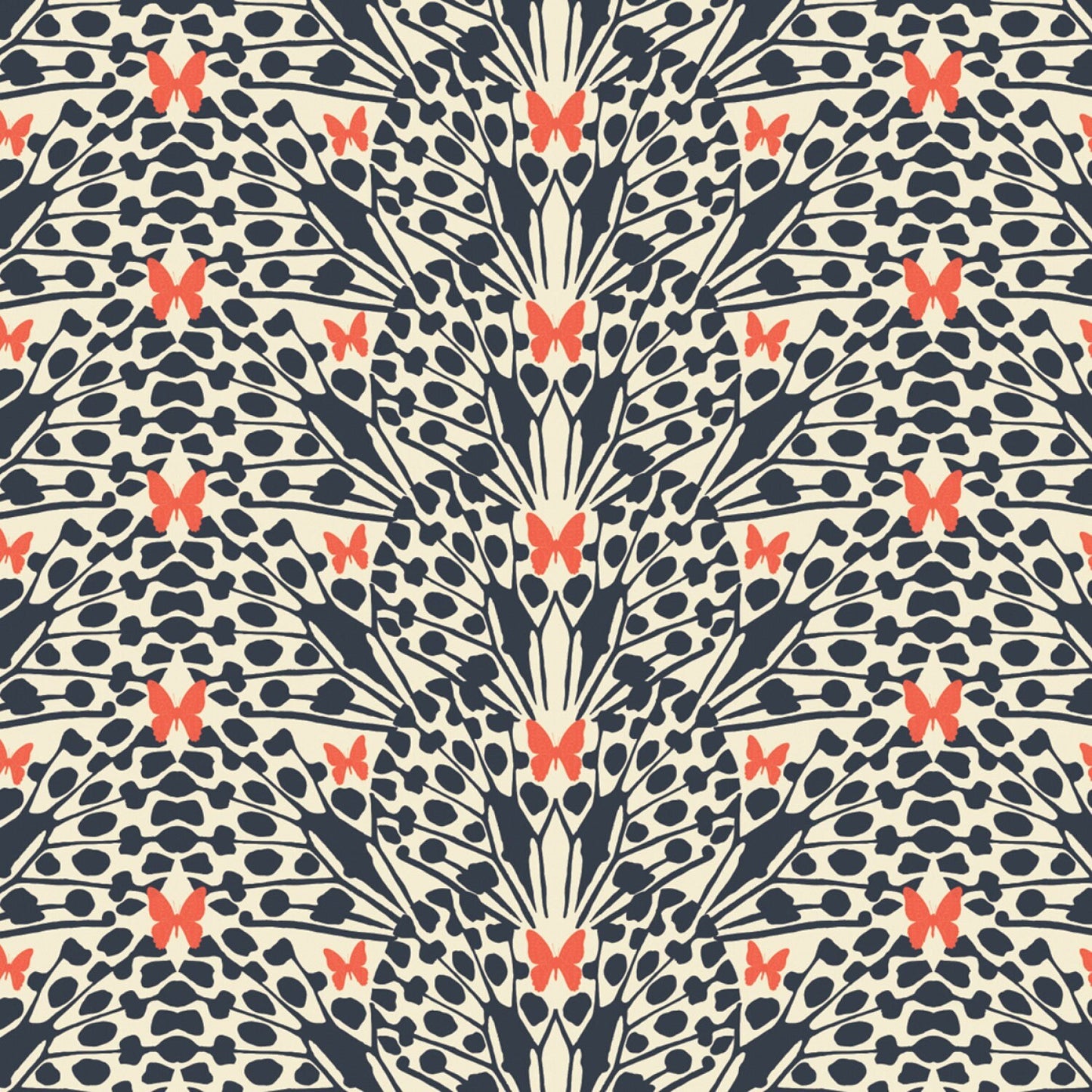 Monarch Grove by Sara B Kaleidoscope in Blue Nights 26170504-1 Digitally Printed Cotton Woven Fabric