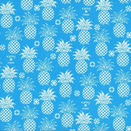 Kathy Mom 2018 Collection Blue Pineapples 20110L-70 Collection, Cotton Woven