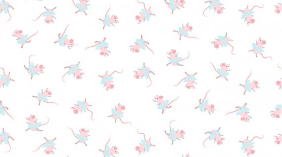On Pointe Nutcracker Mice Cotton Woven Fabric