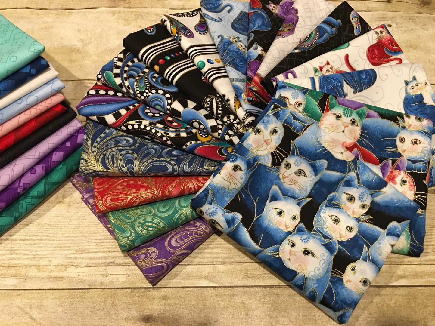 Cat-I-Tude 2 Purrfect Together by Ann Lauer Tonal Square Mint 7549B-04 Cotton Woven Fabric