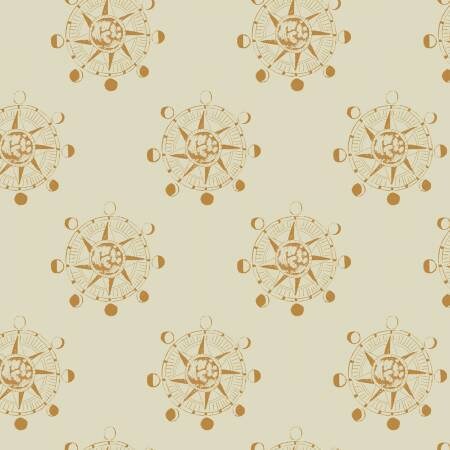 Aweigh North by Rae Ritchie Sand Star Compass Cotton Woven Fabric