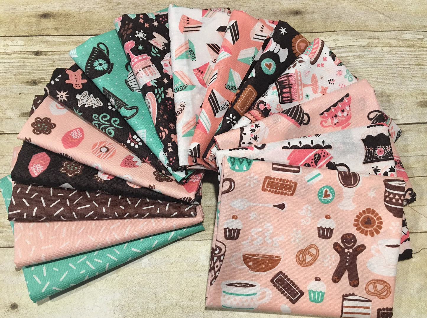 Gingerbread Bakery by Paula McGloin Piece of Cake Pink Cotton Woven Fabric