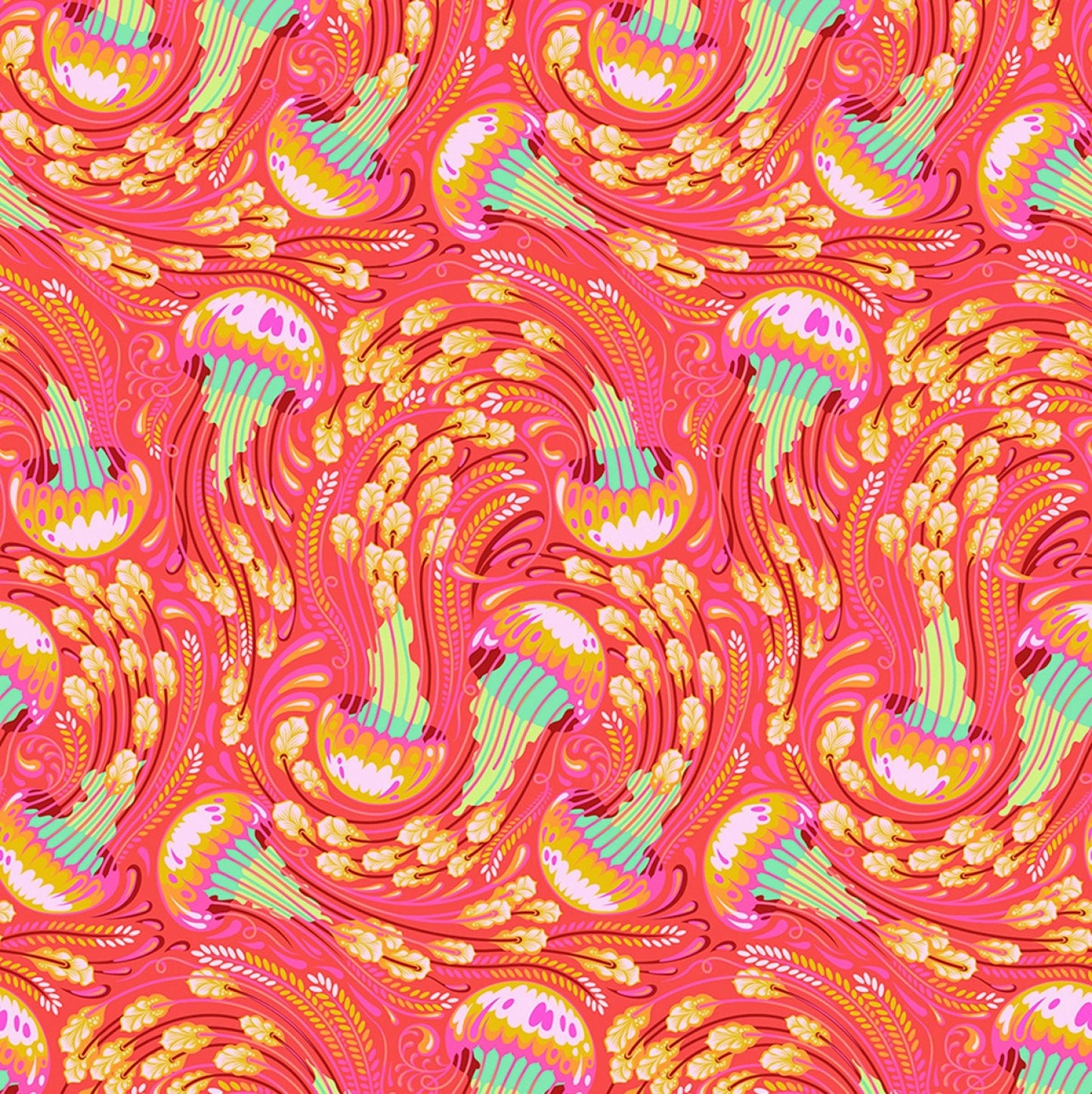 Tula Pink Zuma Sea Bloom Glowfish PWTP120.GLOW Cotton Woven Fabric