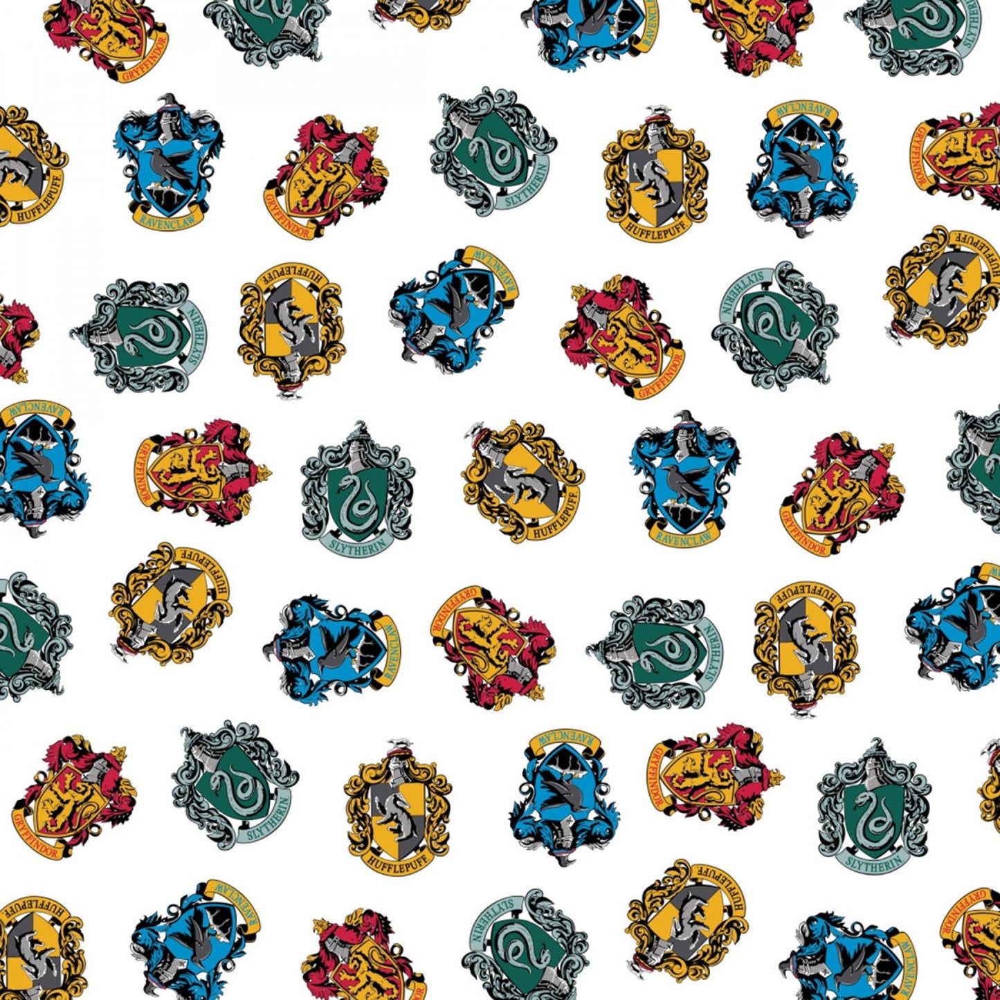 Licensed Wizarding World White School Crest Toss Harry Potter 23800117-01 Cotton Woven Fabric
