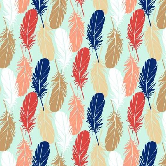 Pachua Mint Feathers 12942-Mint Cotton Woven Fabric