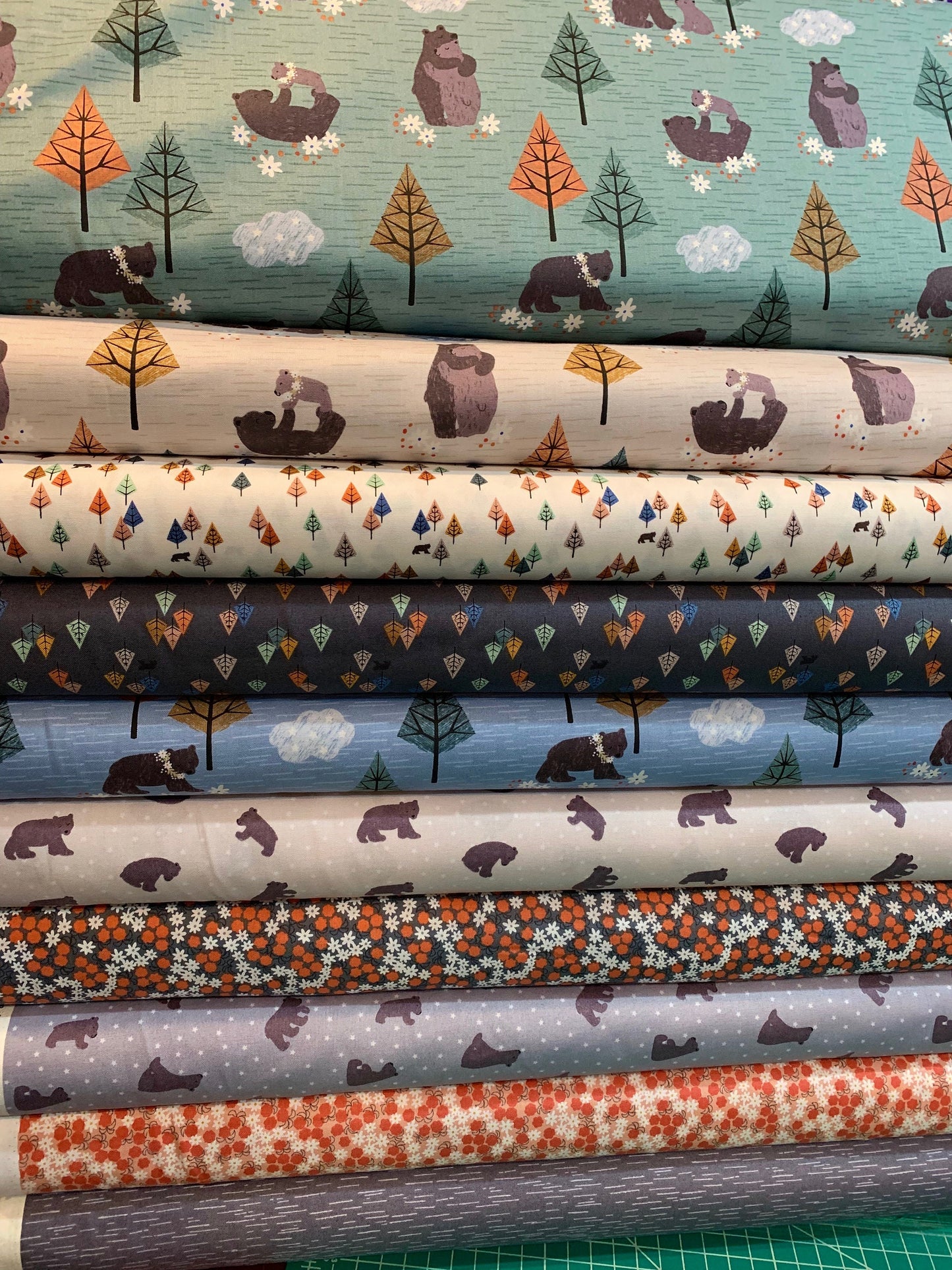 Bear Hug Birch Grey A312.3 Cotton Woven Fabric