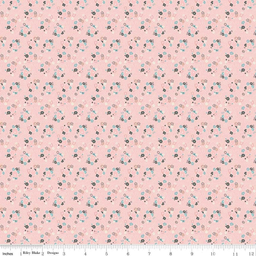 Abbie by Sue Daley Daisy Pink C77140-PINK Cotton Woven Fabric