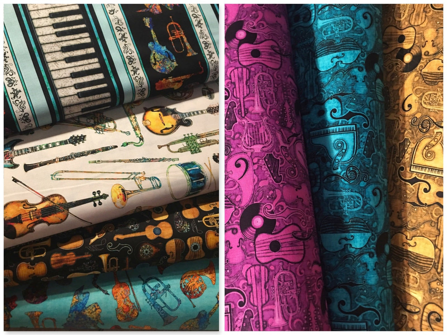 Fine Tuning by Dan Morris Black Instruments 24" Panel 26843-J Cotton Woven Panel