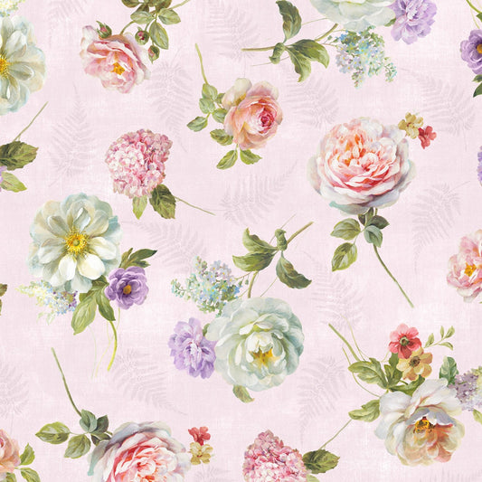 Butterfly Haven by Danhui Nai Purple Tossed Floral 89201-631 Cotton Woven Fabric