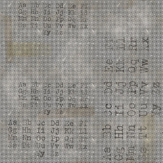 Eclectic Elements by Tim Holtz Memoranda Font PWTH096.BLACK Cotton Woven Fabric