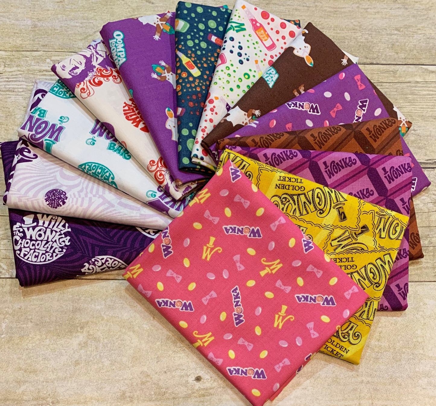 Licensed Willy Wonka and The Chocolate Factory Pink Willy Wonka Jelly Beans 23230108-3 Cotton Woven Fabric