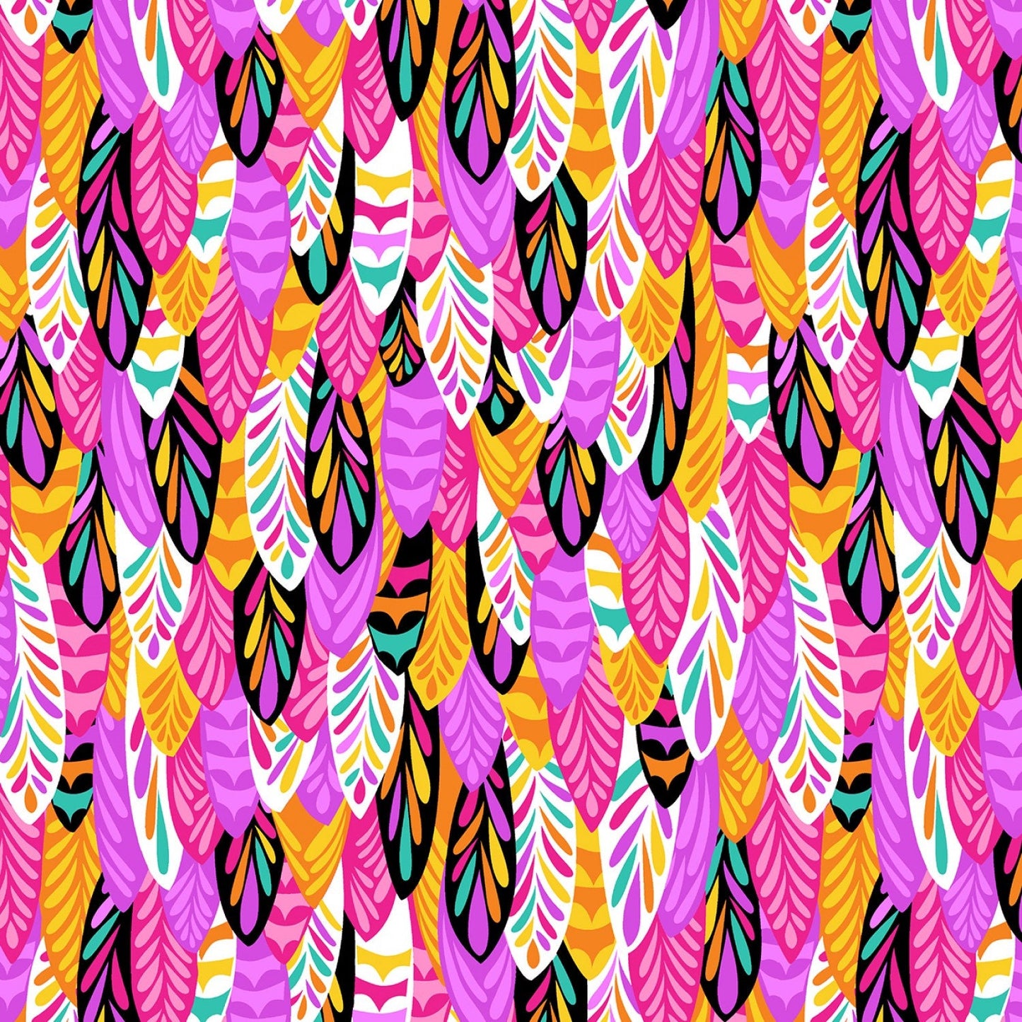 Feathers and Foliage by Pink Chandelier Purple Owl Feathers 70456-693 Cotton Woven Fabric