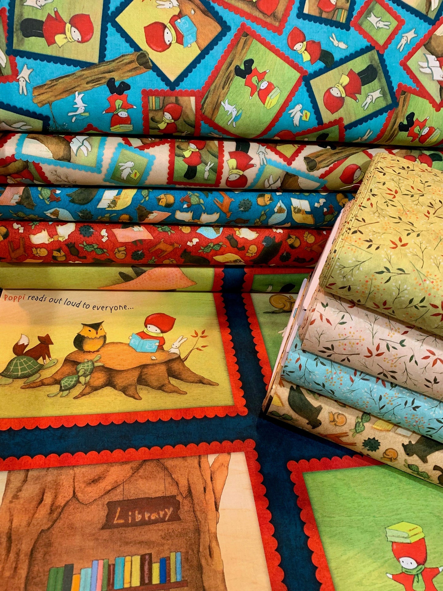 Reading Together Licensed by Santoro Tan Animal Toss 26882A Cotton Woven Fabric
