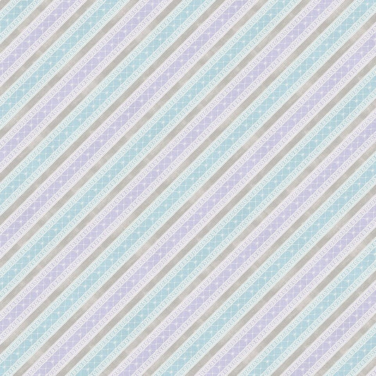 Butterfly Haven by Danhui Nai Grey/Purple Diagonal Stripe 89204-649 Cotton Woven Fabric
